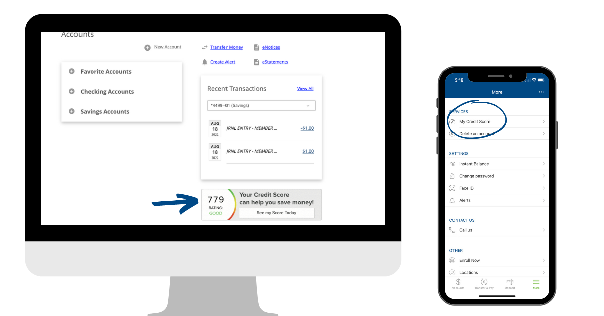 image of Credit Sense banner ad to click in online banking